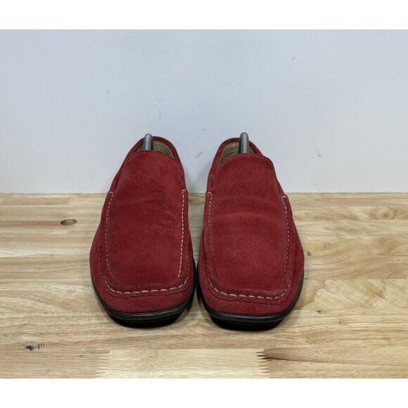 Prada Red Suede Loafers Shoes Men’s Size 10 Dress - Picture 2 of 9